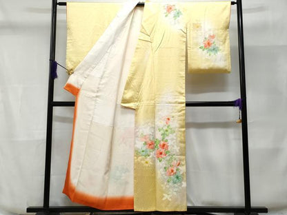 平和屋着物■訪問着 草花文 暈し染め 正絹 逸品 CABD6334fb