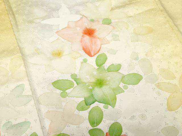 平和屋着物■訪問着 草花文 暈し染め 正絹 逸品 CABD6334fb