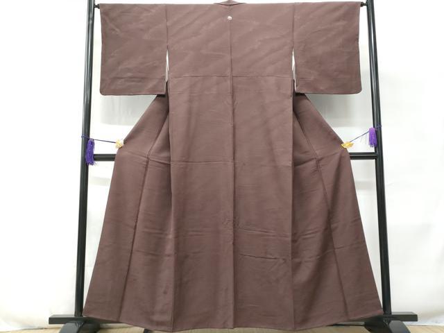 平和屋着物■上質な色無地 立波地紋 黒鳶色 正絹 逸品 CABD6339fb