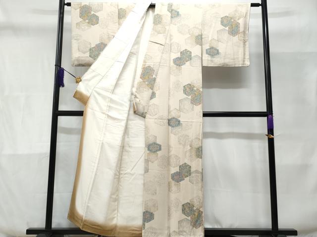 平和屋着物■上質な小紋 亀甲花鳥文 正絹 逸品 CABD6341fb