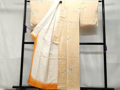 平和屋着物■上質な小紋 絞り 更紗花文 正絹 逸品 CABD6347fb