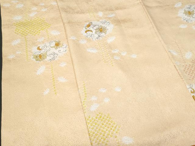平和屋着物■上質な小紋 絞り 更紗花文 正絹 逸品 CABD6347fb