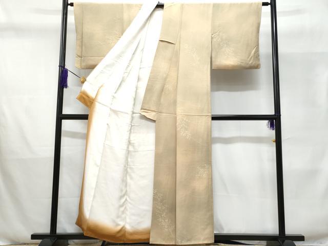 平和屋着物■上質な小紋 草葉文 暈し染め 正絹 逸品 CABD6357fb