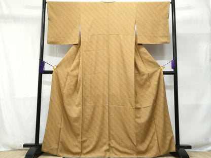 平和屋着物■上質な小紋 斜線花文 正絹 逸品 CABD6360fb