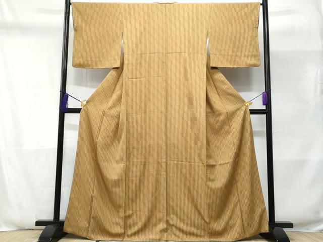 平和屋着物■上質な小紋 斜線花文 正絹 逸品 CABD6360fb