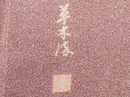 平和屋着物■江戸小紋 作家物 草木染 鮫小紋柄 鬼しぼ縮緬 正絹 逸品 CABD6370fb