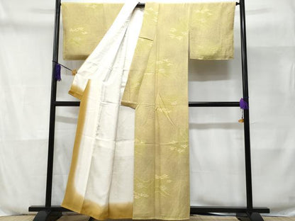 平和屋着物■上質な小紋 風景文 たたき染め 正絹 逸品 CABD6396fb