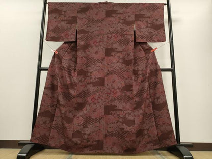 平和屋着物■上質な小紋 辻が花 正絹 逸品 CABD6408oy