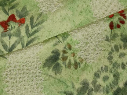 平和屋着物■訪問着 手描き 絞り 刺繍 草花松文 暈し染め 金糸 正絹 逸品 CABD6412oy