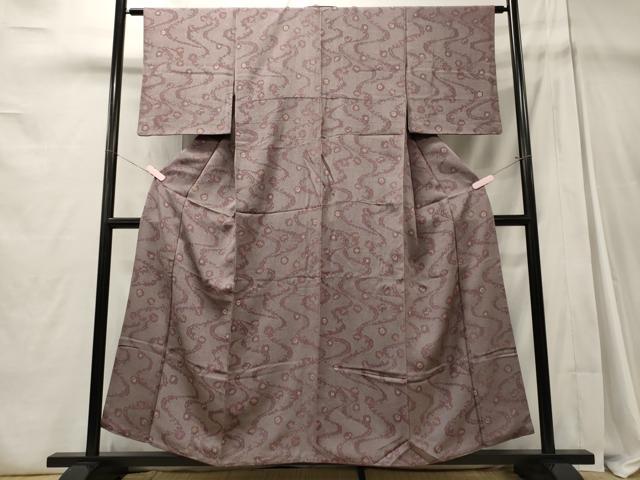 平和屋着物■上質な小紋 流線文 折り鶴 鞠 正絹 逸品 CABD6421oy