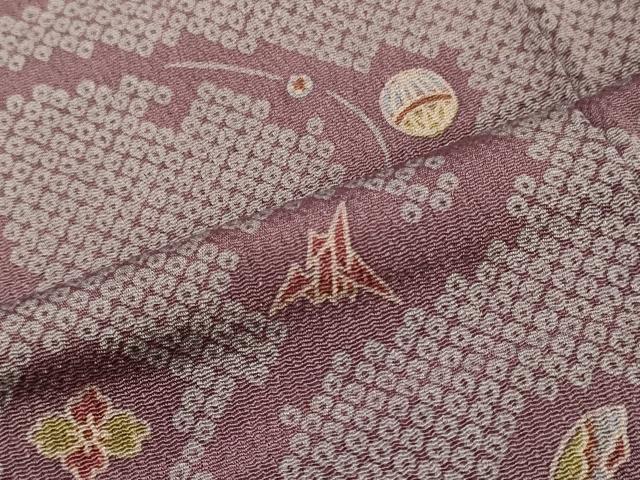 平和屋着物■上質な小紋 流線文 折り鶴 鞠 正絹 逸品 CABD6421oy
