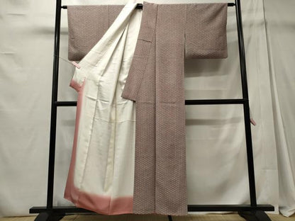 平和屋着物■上質な小紋 青海波文 正絹 逸品 CABD6424oy