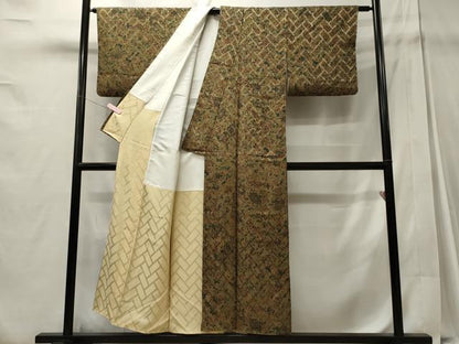 平和屋着物■上質な小紋 更紗花蝶文 正絹 逸品 CABD6426oy