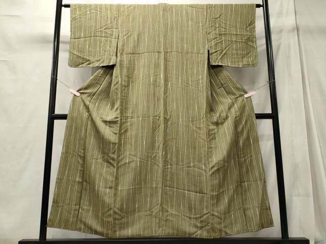 平和屋着物■上質な小紋　ろうけつ染め　よろけ縞　正絹　逸品　CABD6459oy