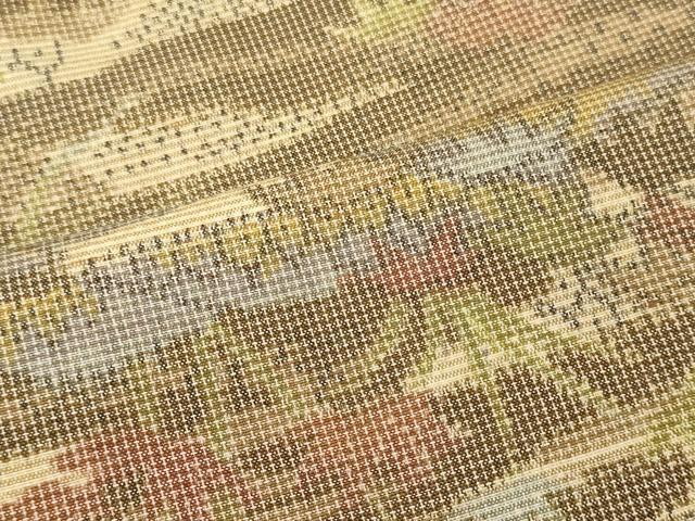平和屋着物■上質な紬　枝葉文　正絹　逸品　CABD6462oy