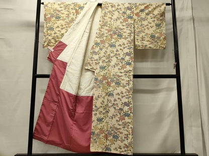 平和屋着物■上質な小紋　楓花文　正絹　逸品　未使用　CABD6467oy