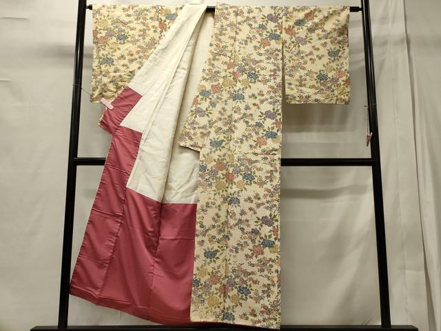平和屋着物■上質な小紋　楓花文　正絹　逸品　未使用　CABD6467oy