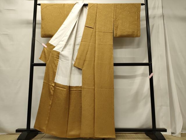 平和屋着物■上質な色無地　櫨染色　正絹　逸品　CABD6474oy