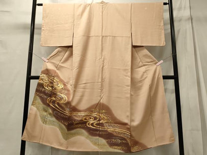 平和屋着物■豪華色留袖　駒刺繍　流水文　暈し染め　金銀彩　正絹　逸品　CABD6475oy