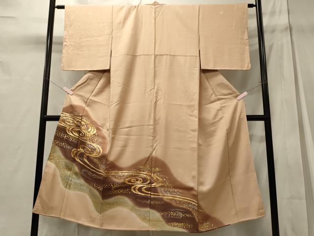平和屋着物■豪華色留袖　駒刺繍　流水文　暈し染め　金銀彩　正絹　逸品　CABD6475oy