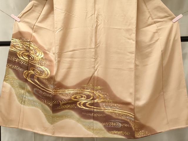 平和屋着物■豪華色留袖　駒刺繍　流水文　暈し染め　金銀彩　正絹　逸品　CABD6475oy