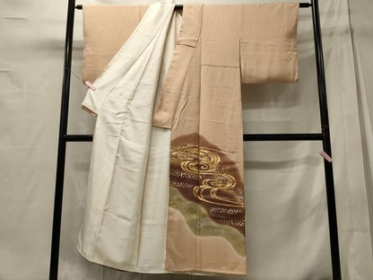 平和屋着物■豪華色留袖　駒刺繍　流水文　暈し染め　金銀彩　正絹　逸品　CABD6475oy