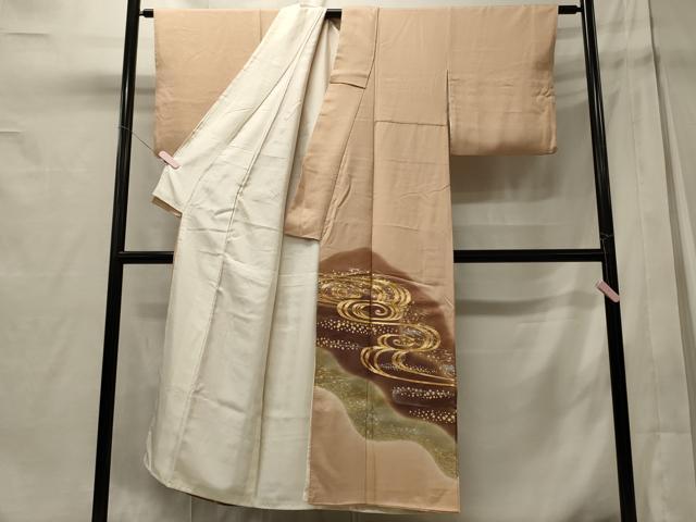 平和屋着物■豪華色留袖　駒刺繍　流水文　暈し染め　金銀彩　正絹　逸品　CABD6475oy