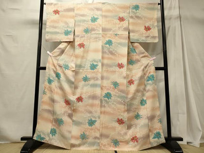 平和屋着物■上質な小紋　舞花文　暈し染め　正絹　逸品　CABD6482oy