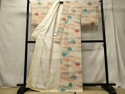 平和屋着物■上質な小紋　舞花文　暈し染め　正絹　逸品　CABD6482oy