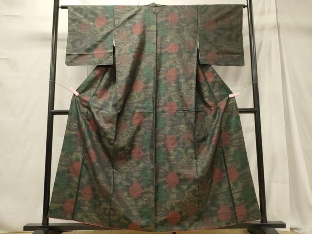 平和屋着物■本場大島紬　流水花文　正絹　逸品　CABD6487oy