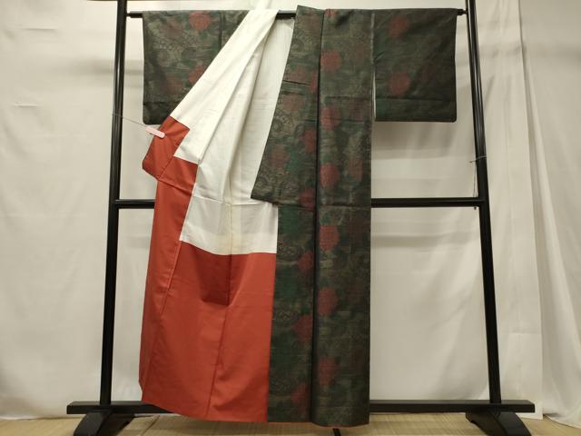 平和屋着物■本場大島紬　流水花文　正絹　逸品　CABD6487oy