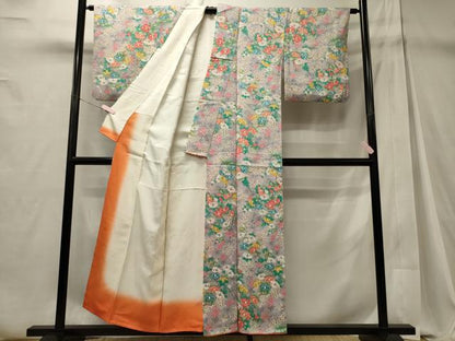 平和屋着物■上質な小紋　草花文　金彩　正絹　逸品　CABD6490oy