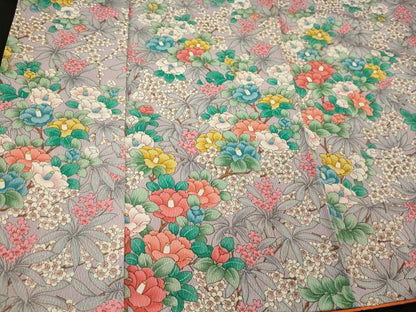 平和屋着物■上質な小紋　草花文　金彩　正絹　逸品　CABD6490oy