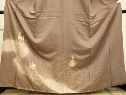 平和屋着物■訪問着　駒刺繍　陶器花蝶文　暈し染め　金彩　正絹　逸品　未使用　CABD6502oy