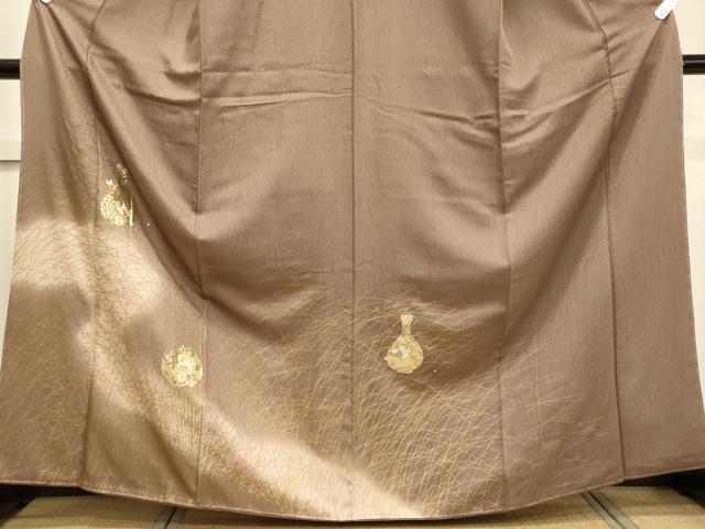 平和屋着物■訪問着　駒刺繍　陶器花蝶文　暈し染め　金彩　正絹　逸品　未使用　CABD6502oy