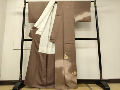 平和屋着物■訪問着　駒刺繍　陶器花蝶文　暈し染め　金彩　正絹　逸品　未使用　CABD6502oy