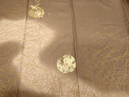 平和屋着物■訪問着　駒刺繍　陶器花蝶文　暈し染め　金彩　正絹　逸品　未使用　CABD6502oy