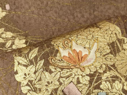平和屋着物■訪問着　駒刺繍　陶器花蝶文　暈し染め　金彩　正絹　逸品　未使用　CABD6502oy
