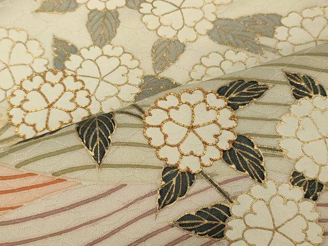 平和屋着物■訪問着　駒刺繍　流線草花文　金彩　正絹　逸品　CABD6518oｙ