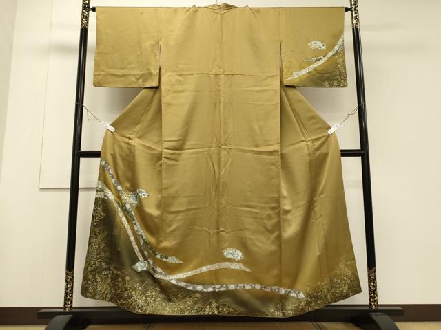平和屋着物■訪問着　地紙重ね正倉院花蝶文　暈し染め　金銀彩　正絹　逸品　CABD6519oy