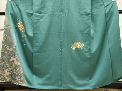 平和屋着物■訪問着　刺繍　地紙枝花文　暈し染め　金銀彩　正絹　逸品　CABD6521oy