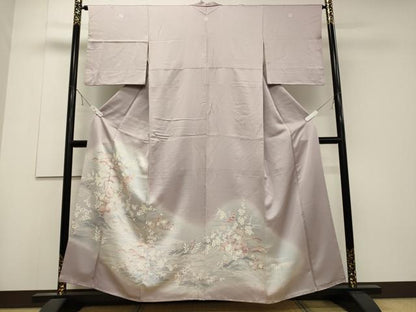 平和屋着物■豪華色留袖　刺繍　休み鳥花松文　暈し染め　正絹　逸品　CABD6529oy