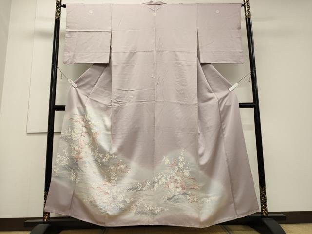 平和屋着物■豪華色留袖　刺繍　休み鳥花松文　暈し染め　正絹　逸品　CABD6529oy
