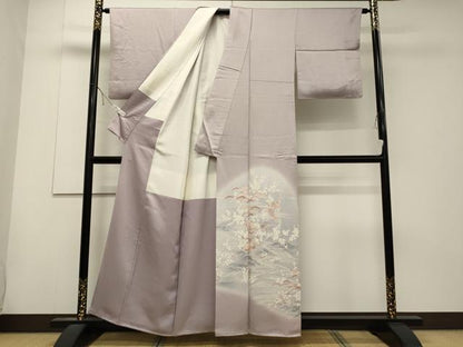 平和屋着物■豪華色留袖　刺繍　休み鳥花松文　暈し染め　正絹　逸品　CABD6529oy