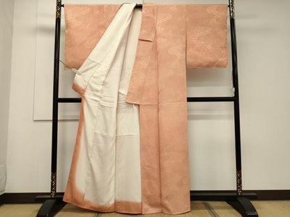 平和屋着物■上質な小紋　流水地紋　暈し染め　正絹　逸品　CABD6535oy