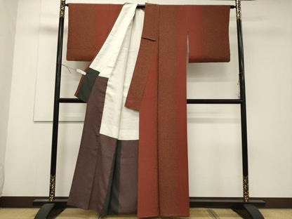 平和屋着物■上質な小紋　霞文　正絹　逸品　CABD6546oy