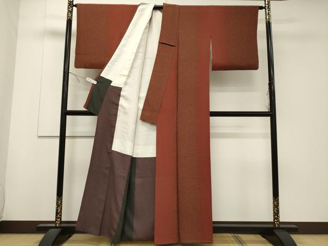 平和屋着物■上質な小紋　霞文　正絹　逸品　CABD6546oy