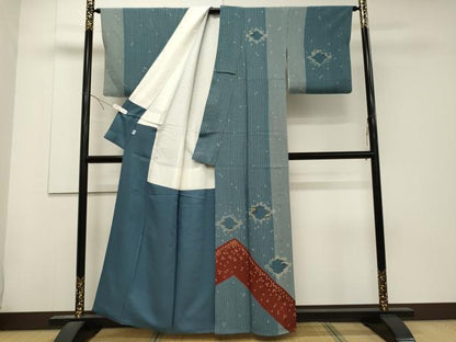 平和屋着物■訪問着　刺繍　草花文　金糸　正絹　逸品　CABD6547oy