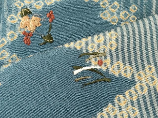 平和屋着物■訪問着　刺繍　草花文　金糸　正絹　逸品　CABD6547oy