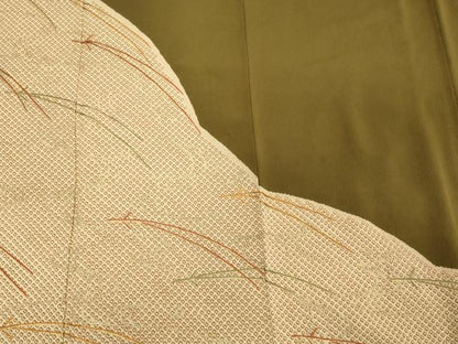 平和屋着物■訪問着　絞り　松葉文　金彩　正絹　逸品　CABD6548oy